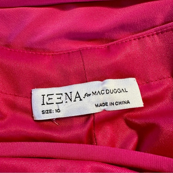 NWT IEENA for Mac Duggal ‘Jersey One Shoulder Draped Back Gown’ in Candy Pink 10 - Picture 3 of 16